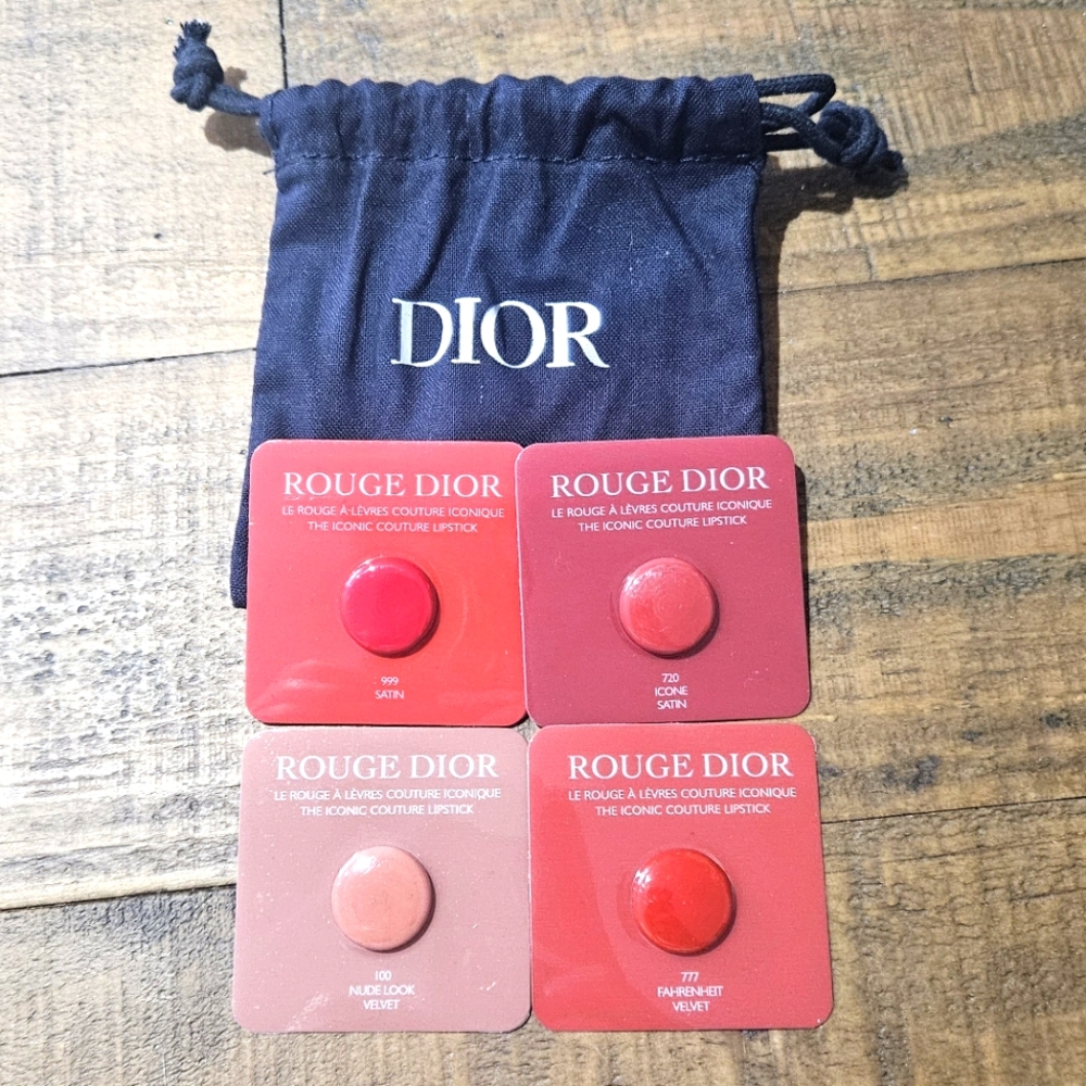 DIOR Pouch & Lipstick Sample Bundle Set NEW